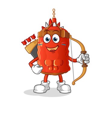 Amerikan yerlileri için kum torbası. çizgi film maskotu vektörü