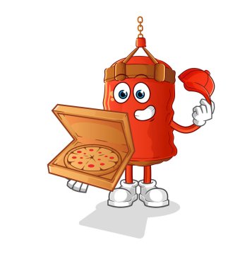 Pizzacı çocuk vektörünü yumrukluyorum. çizgi film karakteri