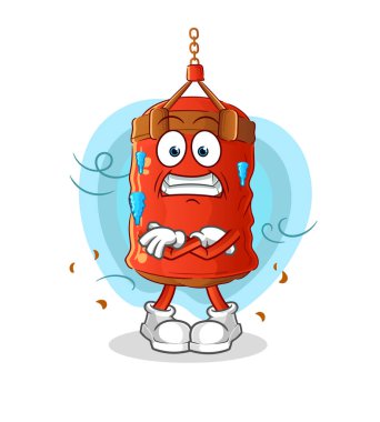 Kum torbası soğuk illüstrasyonu. karakter vektörü