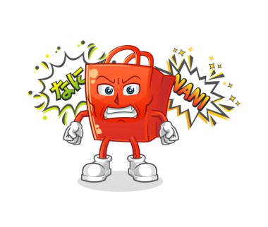 Anime kızgın vektörü. çizgi film karakteri