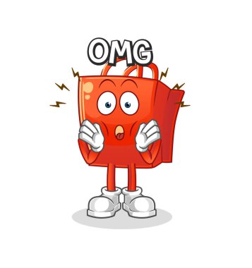 Alışveriş torbası. Aman Tanrım. çizgi film karakteri