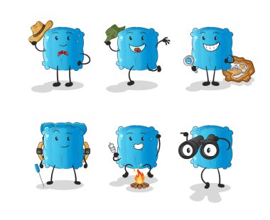 Yastık macerası karakteri. çizgi film maskotu vektörü