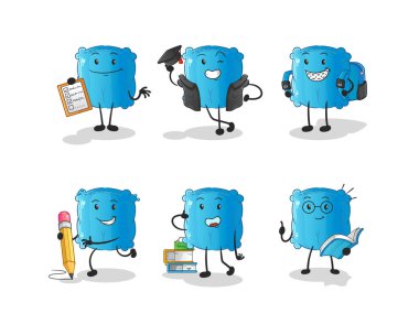 Yastık eğitimi, karakter. çizgi film maskotu vektörü