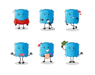 Yastık Koreli kültür grubu karakteri. maskot vektörü