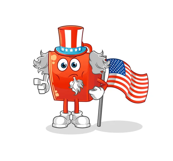 Shopping Bag Uncle Sam Character Cartoon Mascot Vector — Stock Vector