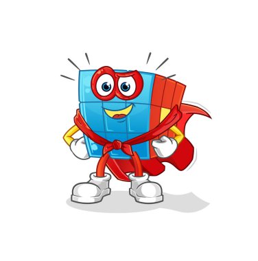 Rubik Küpü kahraman vektörü. çizgi film karakteri