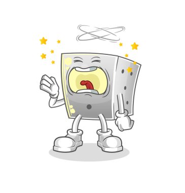 Zar esneme karakteri. çizgi film maskotu vektörü