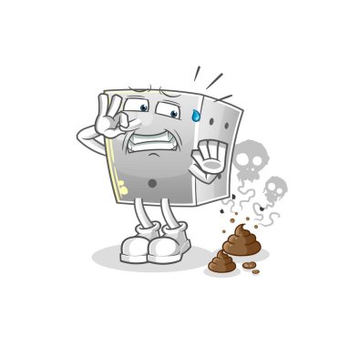 Pis kokulu resimli zarlar. karakter vektörü