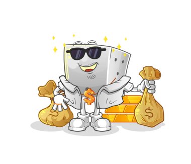 Zar zengini. çizgi film maskotu vektörü