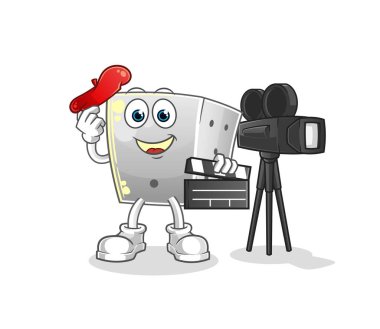 zar direktörü maskotu. çizgi film vektörü