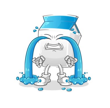 Süt ağlama illüstrasyonu karakter vektörü