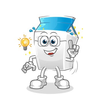 Sütün bir fikir karikatürü var. maskot vektörü