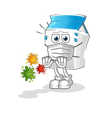 Süt artıkları virüsleri çizgi film. çizgi film maskotu vektörü