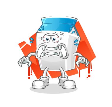 süt canavarı vektörü. çizgi film karakteri