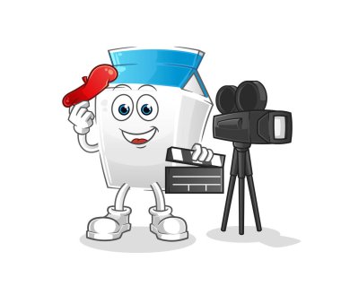 Süt direktörü maskotu. çizgi film vektörü