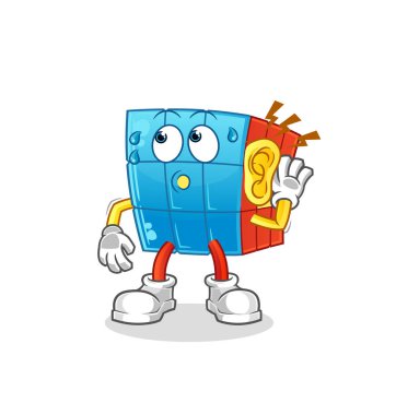 Rubik Küpü 'nün gizlice dinleme vektörü. çizgi film karakteri