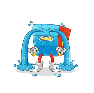 Rubik Küpü ağlayan illüstrasyon. karakter vektörü