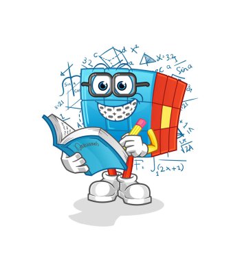 Rubik Küp ineği çizgi filmi. çizgi film maskotu vektörü