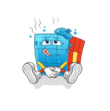 Rubik Küp 'ün hasta vektörü. çizgi film karakteri