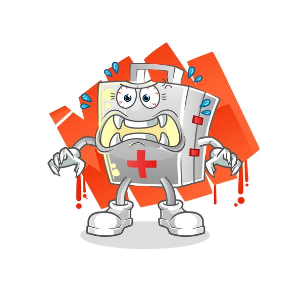 First Aid Kit Monster Vector Cartoon Character — Stock Vector