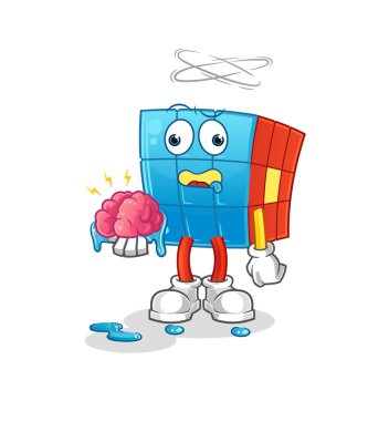 Zeka küpü beyin vektörü değil. çizgi film karakteri