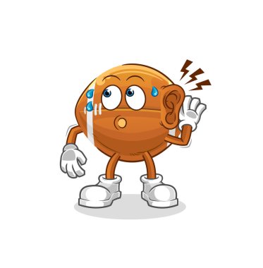 ragbi topu dinleme vektörü. çizgi film karakteri