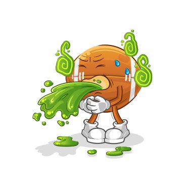 Ragbi topu çizgi film kusar. çizgi film maskotu vektörü