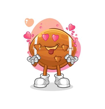 Ragbi topu düşme vektörü. çizgi film karakteri