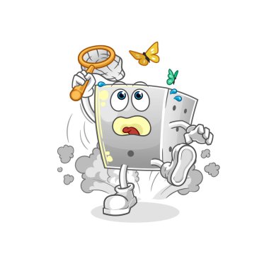 zar kelebek resimlerini yakalar. karakter vektörü