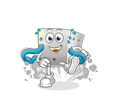 zar koşucusu karakteri. çizgi film maskotu vektörü