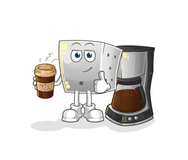 Zar atmak kahve illüstrasyonu. karakter vektörü