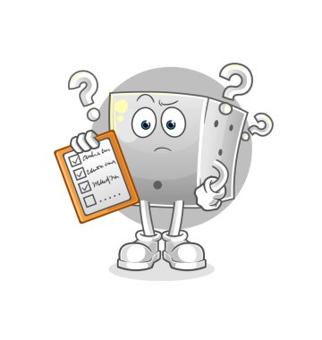 zar çizelgesi vektörü. çizgi film karakteri