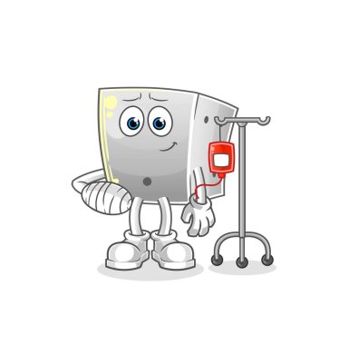 Serum illüstrasyonunda kusmuk. karakter vektörü