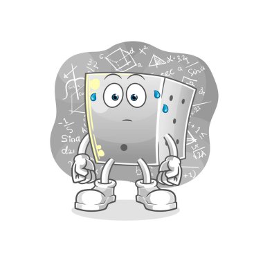 zar zor vektör düşünüyor. çizgi film karakteri