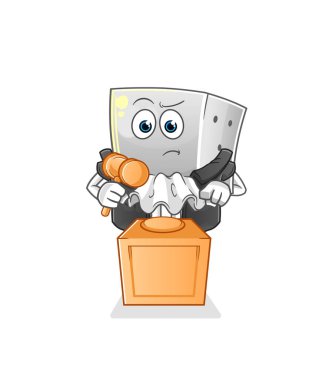 Zar hakimi tokmağı tutuyor. karakter vektörü