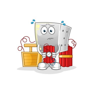 Zar dinamit gibi bir karakter. çizgi film maskotu vektörü