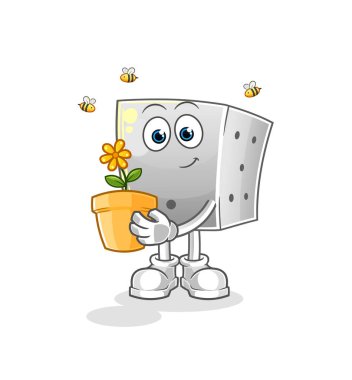 Bir saksı ile zar. karakter vektörü