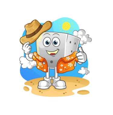 Zarlar tatile gider. çizgi film maskotu vektörü