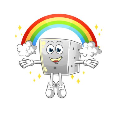 Gökkuşaklı zar. çizgi film vektörü