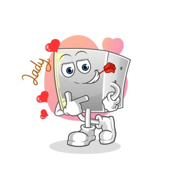 Zar flörtü çizimi. karakter vektörü