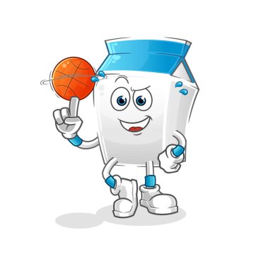 Süt topu maskotu. çizgi film vektörü