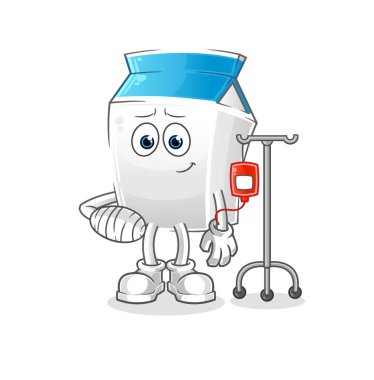 İllüstrasyonda süt hastalığı. karakter vektörü