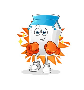 Süt boksörü karakteri. çizgi film maskotu vektörü
