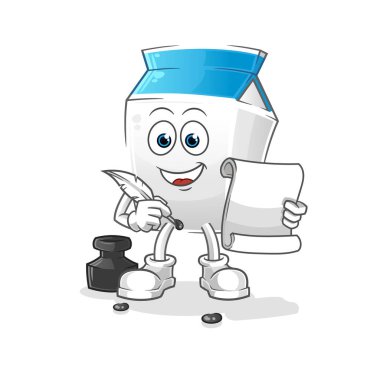 Süt yazarı vektörü. çizgi film karakteri