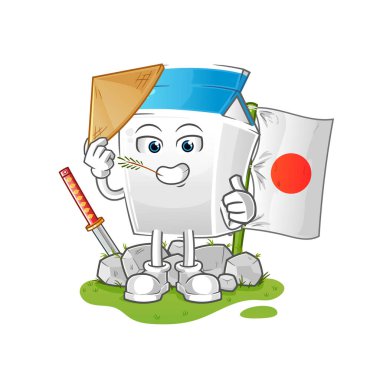 Süt Japon vektörü. çizgi film karakteri