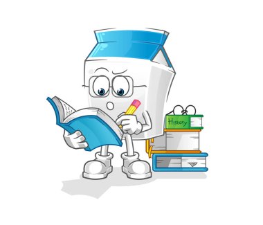 Süt ve maskot. çizgi film vektörü