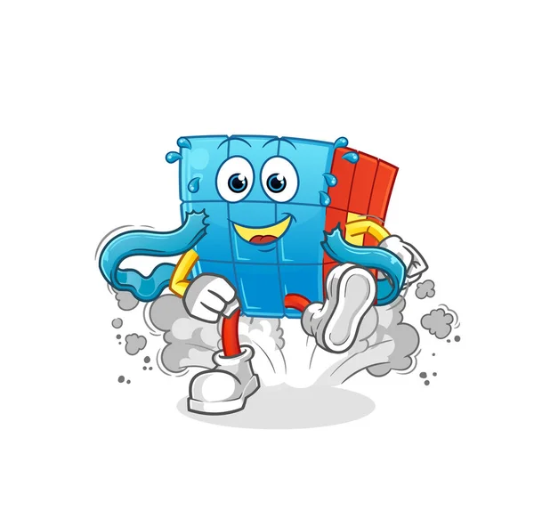 Rubik Cube Runner Charakter Cartoon Maskottchen — Stockvektor