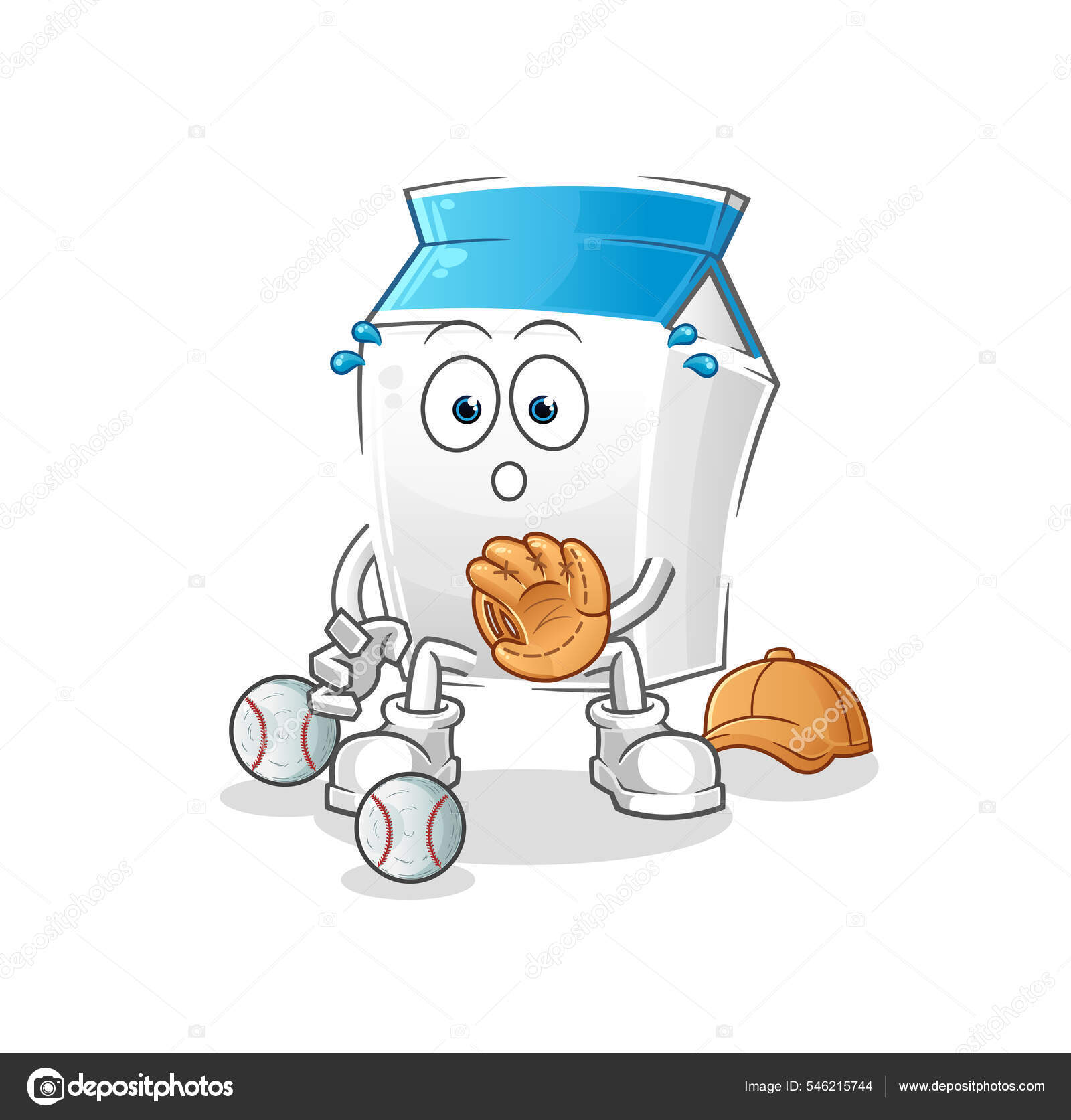 Baseball catcher cartoon icon Royalty Free Vector Image