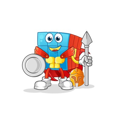 Rubik Küp Spartalı karakteri. çizgi film maskotu vektörü