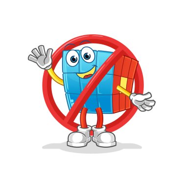 Rubik Küp maskotuna hayır de. çizgi film vektörü